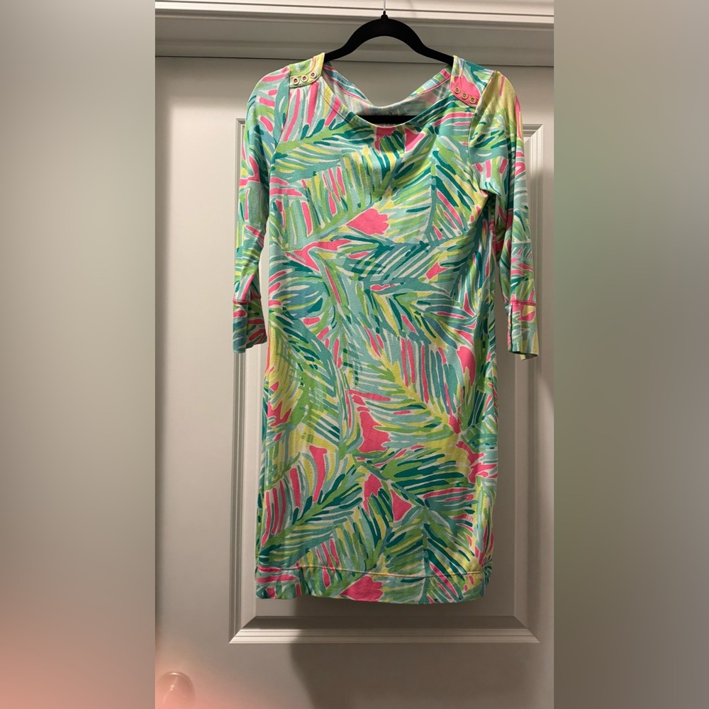 Lilly Pulitzer Pink Asymmetrical Sheath Dress with Raglan Sleeves